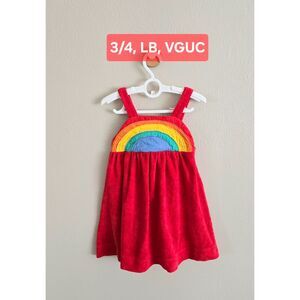VGUC Little Bird Rainbow Terry Dress, Sz 3/4